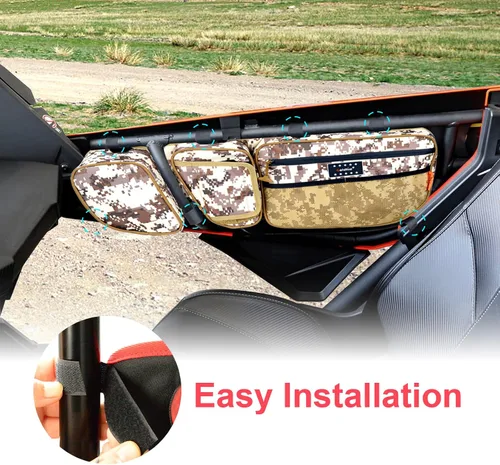 Vista 2 de UTV - Bolsas de almacenamiento para puerta delantera, compatibles con Can Am Maverick X3 MAX X DS Turbo X RS Turbo R 2017 - Bolsa de puerta lateral