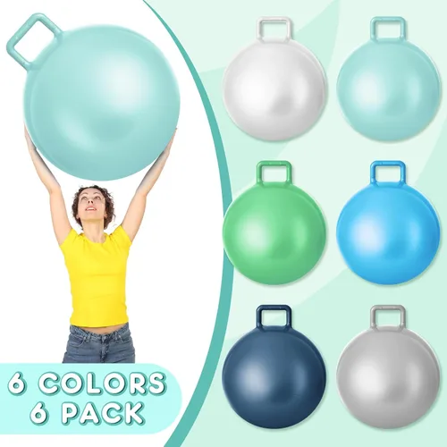 Vista 4 de Lewtemi 6 Pcs Hopper Ball with Handle, 32 Inch, Blue Color Color azul