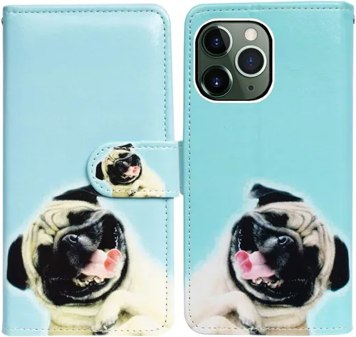 Vista 29 de Bcov Funda para iPhone 11 Pro Max, diseño de pájaro negro y verde con tapa de cuero con ranura para tarjeta de crédito, soporte para tarjeta