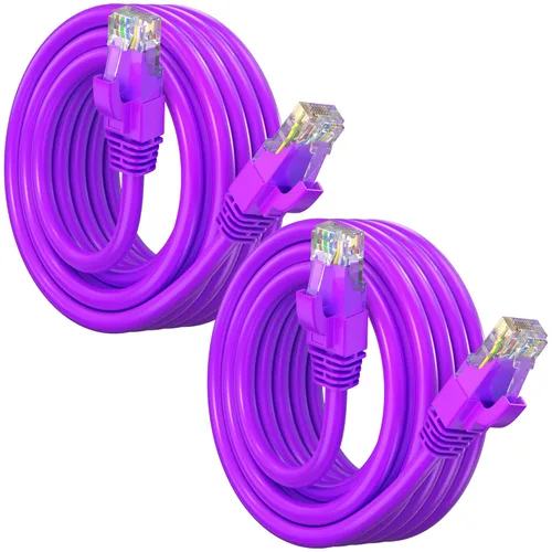Vista 11 de Maximm Cable Ethernet Cat6, color negro (paquete de 2), cable UTP de 10 Gbps 550 MHz