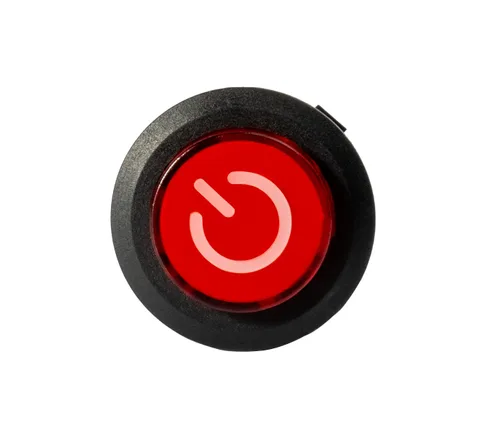 Vista 3 de WEELYE - 2 piezas de automóvil de parachoques de 6 V 12 V con botón de encendido circular rojo, interruptor de arranque eléctrico para niños, piezas