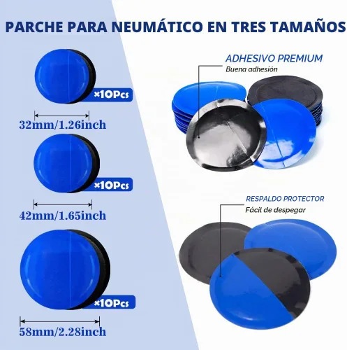 Vista 2 de Kit de 34 piezas de herramientas de reparación de neumáticos, kit de rodillo de parche de neumáticos, rueda de pulido de acero tungsteno