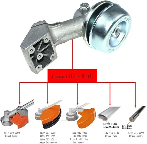 Vista 3 de Cabezal de engranajes para Stihl FS100 FS100R FS100RX FS110 FS120 FS120R FS130 FS130R FS 200 FS200R FS235 FS240 FS240R FS250 FS250R FS260 FS260R