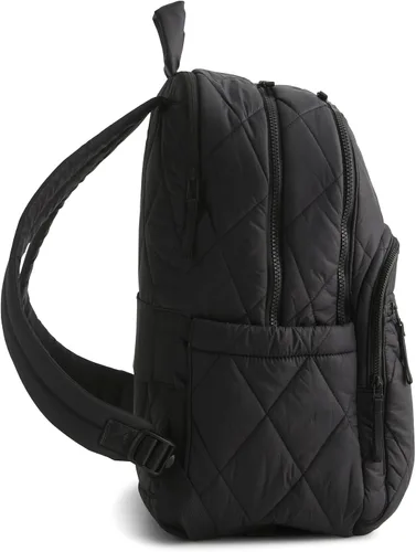 Vista 8 de Vera Bradley para mujer Bancroft Mochila grande de peso ligero, Negro, Tamaño único
