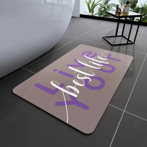 Vista 16 de Tapetes de baño antideslizantes de secado rápido, tapetes de baño de goma súper absorbentes para debajo de la puerta, tapetes de baño para baño, Azul