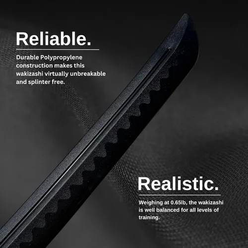Vista 4 de E-BOGU Espada negra Katana de práctica de polipropileno (Hamon S-23.5")