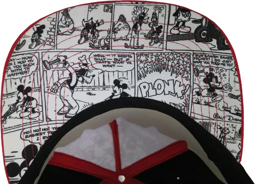 Vista 5 de Disney Mickey Mouse Comics - Gorra de béisbol para adultos color rojo y negro