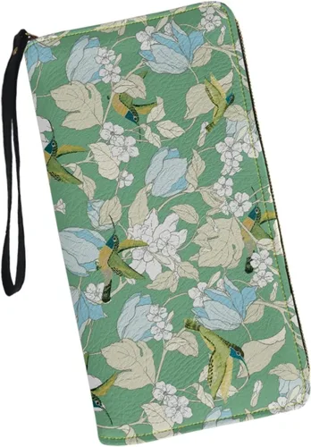 Vista 46 de Coldinair Cartera de piel sintética con cierre de cremallera para mujer, con bloqueo RFID, monedero para teléfono con correa para viaje, Añade tu