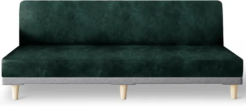 Vista 19 de molasofa - Funda elástica para futón de aspecto de cuero, cubierta para sofá sin brazos, protector de muebles con parte inferior elástica, funda