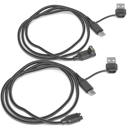Vista 8 de Paquete de 2 cables de carga 2 en 1 para reloj Garmin de 3.3 pies, cable de carga USB con tipo C para Fenix 9 8 7 6 Pro, Forerunner 970 965 570 265
