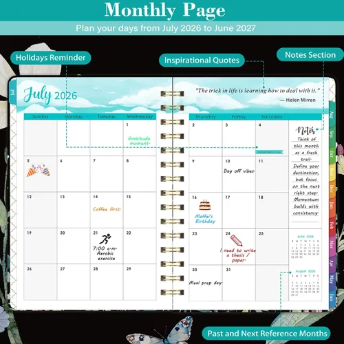 Vista 3 de Planner 2026-2027 - Weekly & Monthly Planner, Academic Planner 2026-2027 BLACK-67