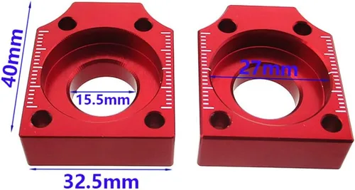 Vista 2 de DJ-Motor Bloques ajustadores de tensor de eje de rueda de cadena de 0.591 in para 125 cc, 140 cc, 150 cc, 160 cc, 190 cc, Pit Dirt Bike