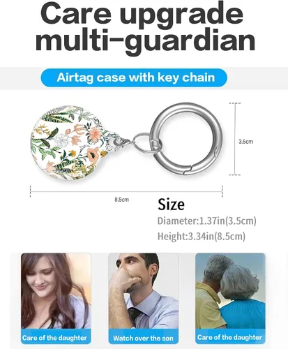 Vista 2 de ANDRIU Funda compatible con Air Tag, funda protectora con soporte para llavero de bucle, resistente a los arañazos para cartera, equipaje, perro