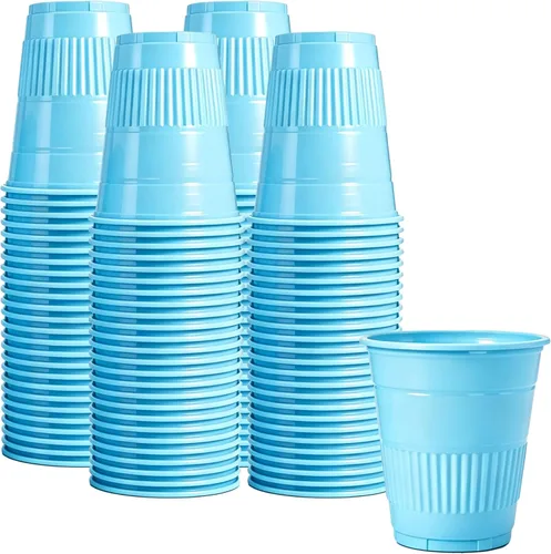 Vista 12 de TashiBox Vasos de plástico desechables para fiestas de 12 oz (rojo, 100)