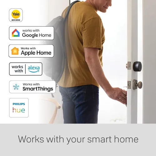 Vista 6 de Cerradura inteligente Wi-Fi Yale August con teclado, negra Entrada sin llave, teclado digital táctil, escáner de huellas dactilares