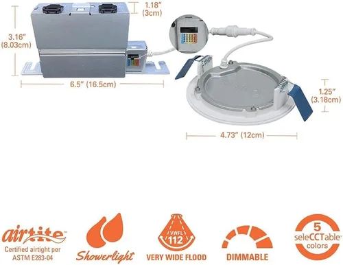 Vista 2 de HALO HLB HLB4069FS1EMWR - Luz empotrable LED de 4 pulgadas, delgada, sin lata, regulable, con temperaturas de color seleccionables