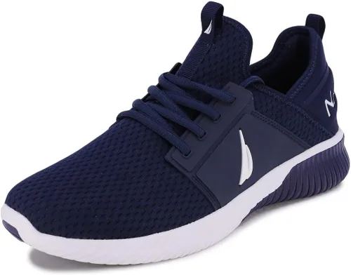 Vista 2 de Nautica Zapatillas deportivas para hombre, cómodas, informales, con cordones, a la moda, para caminar, pantalones deportivos ligeros