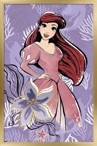 Vista 17 de Disney Ultimate Princess Celebration - Póster de pared de Ariel, 22.4 pulgadas de largo x 14.7 pulgadas, versión enmarcada en madera de granero