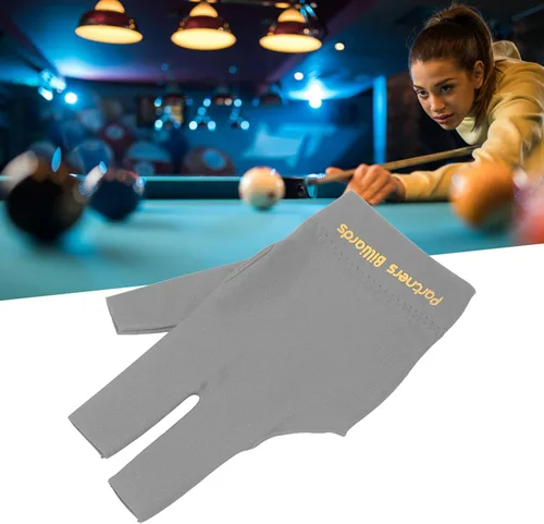 Vista 6 de Guantes de billar para billar, 3 dedos para taco de billar, guantes deportivos para mano izquierda y derecha Negro
