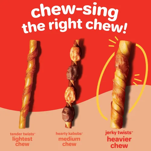 Vista 6 de Hartz Oinkies Jerky Twists con cerdo ahumado naturalmente y pechuga de pollo real, masticables para perros altamente digeribles de larga duración, 8