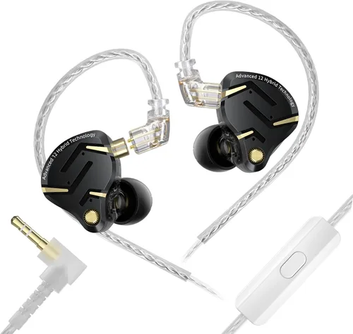 Vista 18 de KZ ZS12 PRO 2 - Auriculares in-ear con monitor de oído, auriculares híbridos para juegos 1DD+5BA, auriculares con cable transparente, auriculares