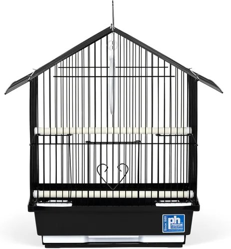 Vista 2 de Prevue Pet Products Parakeet Manor - Jaula para pájaros con asa para el hogar o viajes, color negro Versatile Carrier for Home or Travel, Small