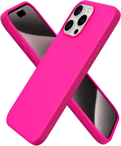 Vista 21 de ORNARTO Funda compatible con iPhone 15 Pro Max de 6.7 pulgadas, de silicona líquida delgada, de 3 capas, de gel suave, protectora, a prueba