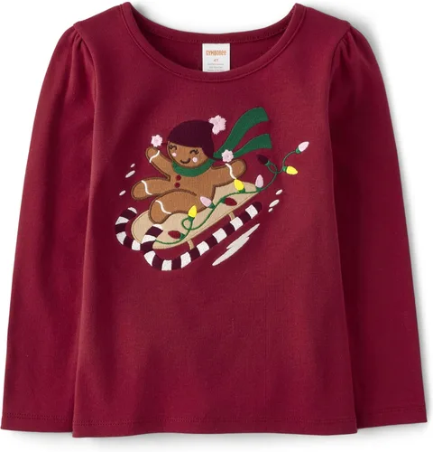 Vista 8 de Gymboree Camisetas de manga larga con gráficos bordados para niñas y niños pequeños Cascanueces de Navidad