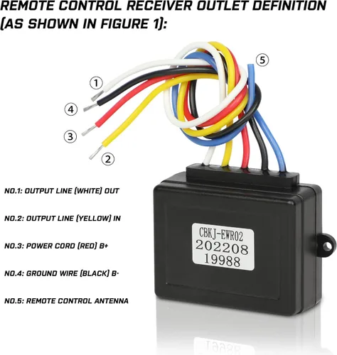 Vista 3 de X-BULL Nuevo Kit de Control Remoto Inalámbrico 2 con Interruptor de Mano para Coche, ATV, SUV, 12V