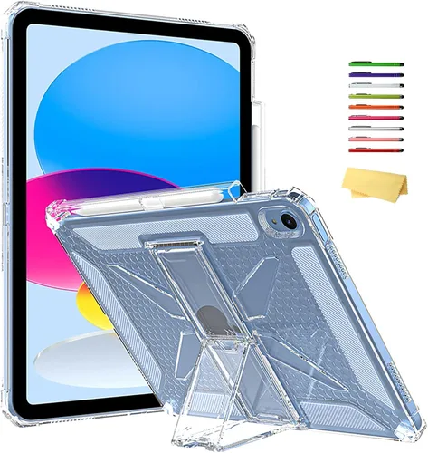 Vista 19 de Clear Stand Case for iPad Air 3 (Air 3rd Generation) 10.5 inch 2019 & iPad Pro 10.5 inch 2017 with Pencil Holder/Kickstand Soft TPU Back Silicone