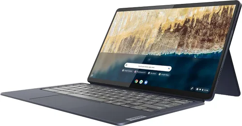 Vista 5 de Lenovo 82QS0000US, IdeaPad Duet 5 Chromebook, pantalla táctil OLED FHD de 13.3 pulgadas, Snapdragon SC7180, 4 GB de RAM, 64 GB de almacenamiento