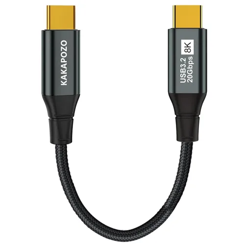 Vista 9 de Cable Corto USB C para Monitor 1 Pie - 8K@60Hz Cable de Video USB-C - Carga Rápida PD 100W - Transferencia de Datos USB 3.2 Gen 2 20Gbps, Cable