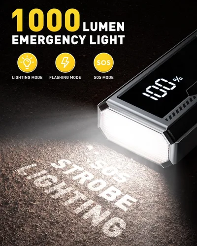 Vista 19 de AUXITO Arrancador de 6000A, arrancador de batería de coche de 12V, hasta todos los motores de gasolina y diésel de 12L con pantalla LED, caja