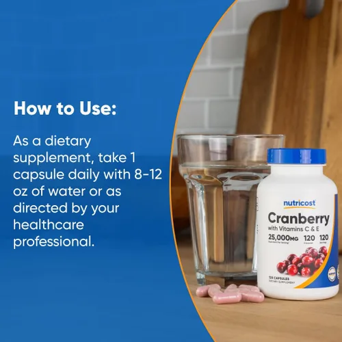 Vista 6 de Nutricost Cranberry Extract 120 Capsules, 120 Servings Per Bottle, Vegan