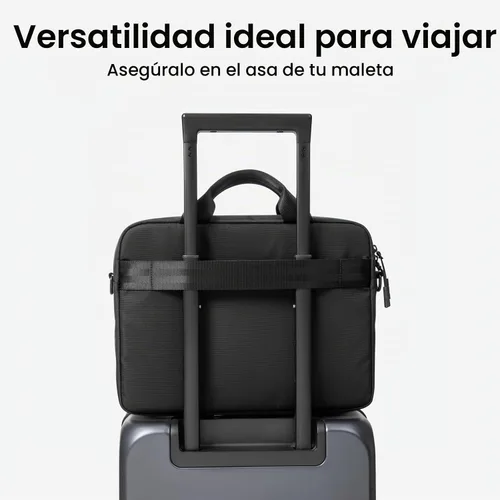 Vista 7 de tomtoc A33 Slim - Bolsa de hombro para laptop de 13-14 pulgadas para MacBook Air/Pro M5/M4/M3, maletín con almacenamiento de accesorios y Negro