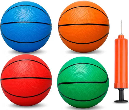 Vista 7 de Umnodobn Mini baloncesto de PVC de 6 pulgadas para baloncesto de interior, pelota de baloncesto de goma suave de 6 pulgadas para juegos de aro