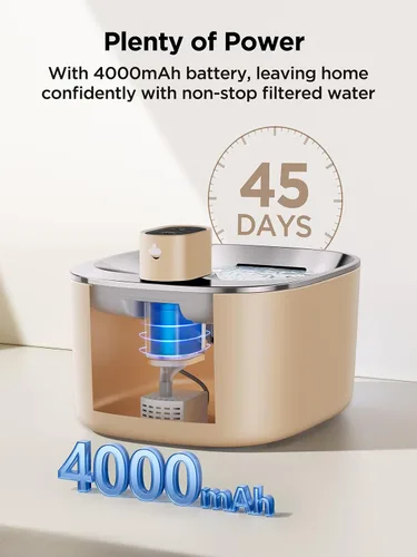 Vista 3 de FEELNEEDY Fuente de Agua para Gatos Operada por Batería, 4L/135 fl oz Fuente de Agua para Mascotas para Gatos y Perro con Sensor de Movimiento