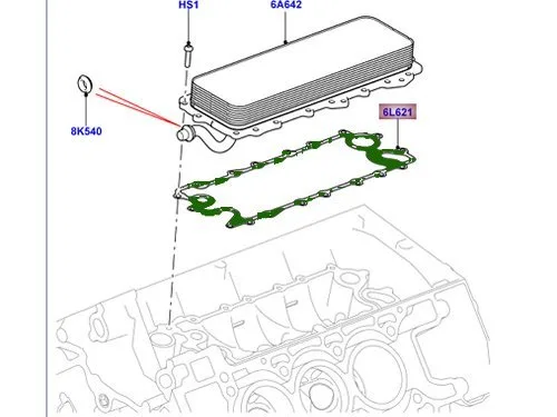 Vista 3 de LAND ROVER LR010770 - JUNTA FILTRO REFRIGERADOR DE ACEITE LAND ROVER LR4 SPORT 10-14 ETC NUEVO OEM