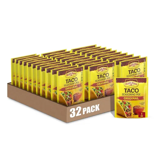 Vista 10 de Old El Paso Condimento para tacos picante y picante, 1 onza (paquete de 32) Extra Heat Compared to Our Mild Taco Seasoning, Seasons Ground Beef or