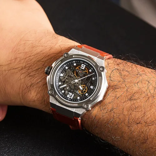 Vista 2 de SURVAN WatchDesigner Mens Watch New Releases Hollow Out Automatic Mechanical Watch for Men