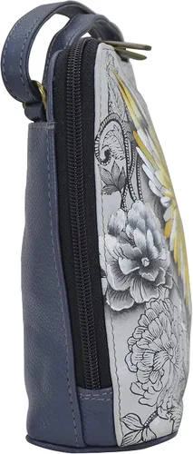 Vista 6 de Anna by Anuschka Bolso cruzado pequeño con cremallera para mujer pintada a mano