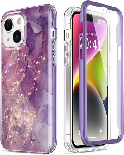 Vista 21 de Esdot Funda para iPhone 14 con Protector de Pantalla Integrado, Funda Resistente de Grado Militar con Diseños de Moda para Mujeres y Niñas, Funda