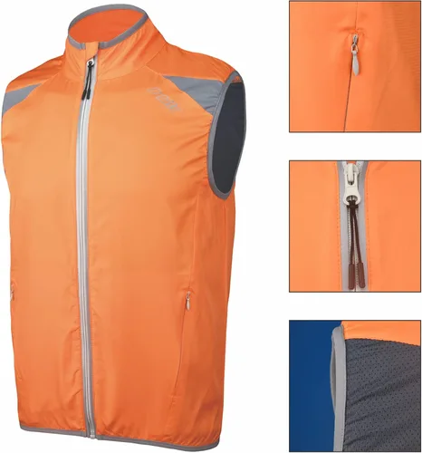 Vista 5 de bpbtti Chaleco de ciclismo para hombre, rompevientos sin mangas con dos bolsillos laterales (2.0), resistente al viento, transpirable y reflectante
