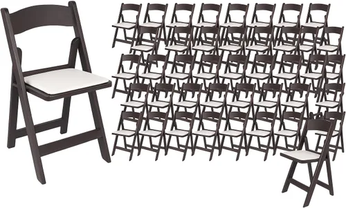 Vista 23 de BTEXPERT Silla plegable de resina con asiento acolchado de vinilo para interiores y exteriores, ligera, set para eventos en el hogar, fiestas