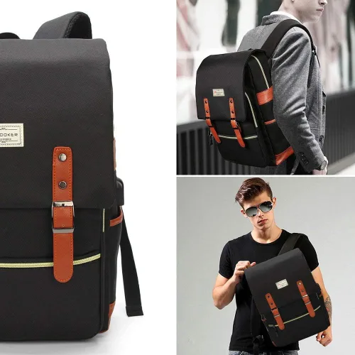 Vista 7 de Modoker - Mochila vintage para laptop, para mujeres y hombres, mochila para la escuela y la universidad