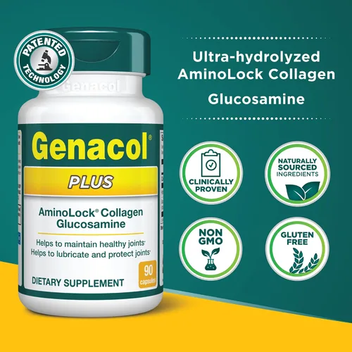 Vista 4 de Genacol Plus – Suplemento de glucosamina y colágeno, péptidos de colágeno ultrahidrolizados, facilita el movimiento de las articulaciones, mantiene