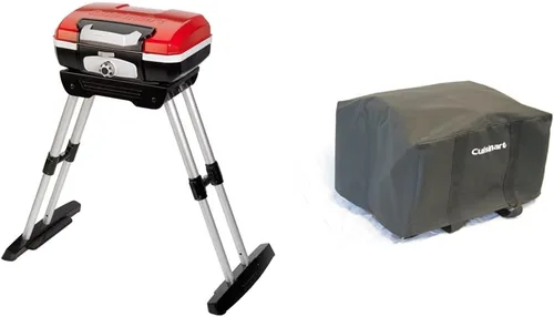 Vista 9 de Cuisinart CGG180 CGG-180 Petit Gourmet - Parrilla de gas con VersaStand, Rojo, 31.5 pulgadas de alto x 16.5 pulgadas de ancho x 16 pulgadas de largo