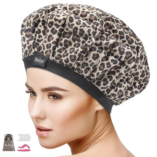 Vista 9 de Boloye - Gorro térmico de acondicionamiento profundo de linaza, sin cable, 100% seguro, para microondas, para cuidado del cabello natural y rizado
