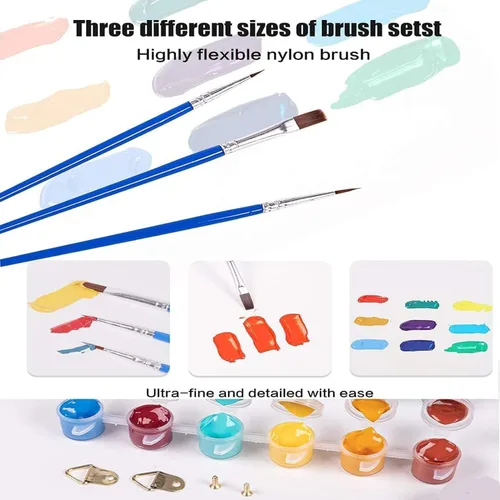 Vista 5 de KICHANG 4 paquetes de pintura por números para adultos, pintura al óleo acrílica de animales por números sobre lienzo, kits de pintura para adultos