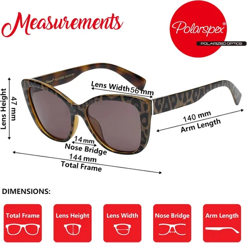 Vista 3 de Polarspex - Lentes de sol polarizados clásicos para mujer, diseño retro de ojo de gato
